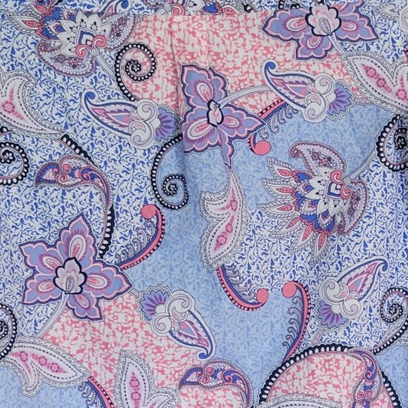 💚Charter Club Shirt Shop 8P Paisley Pastel Boho Roll Tab - Picture 5 of 6